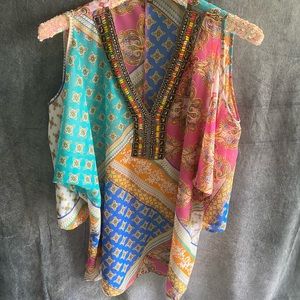 Melissa Paige cold-shoulder top/cover-up